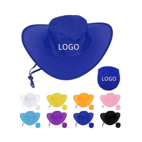 Foldable Polyester Cowboy Hat With Pouch