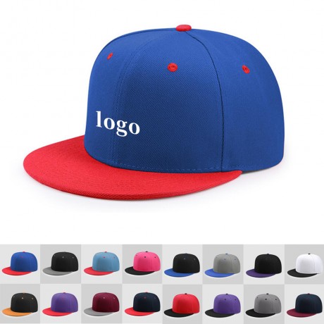 6 Panel Snapback Flat Bill Baseball Cap