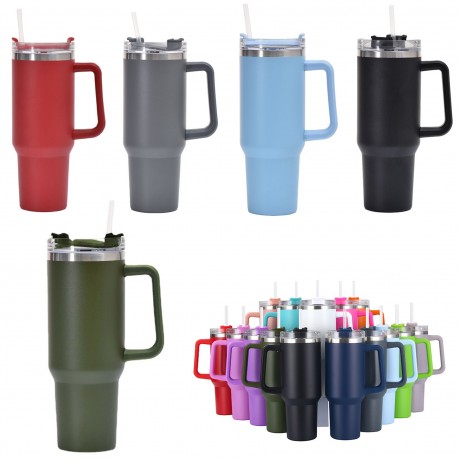 40oz Stainless steel Tumbler with Handle and Straw