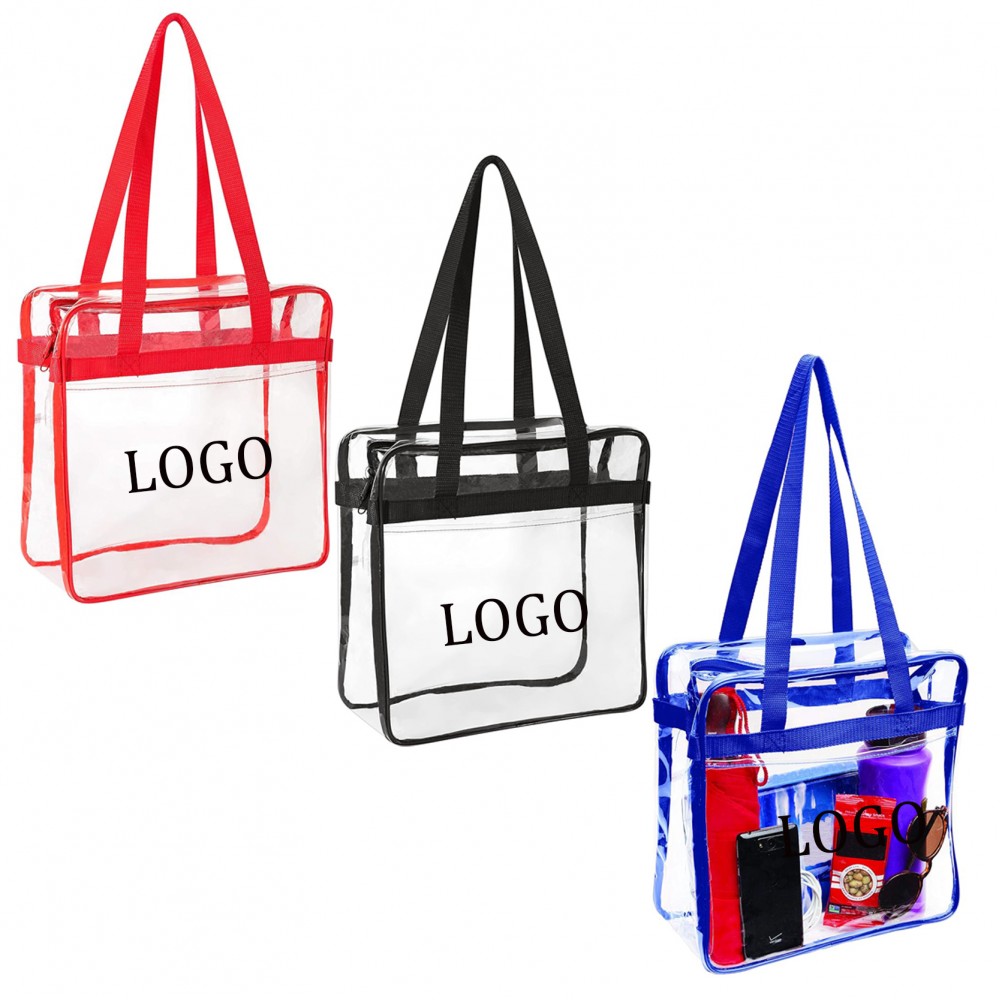 PVC Clear Stadium Zipper Tote