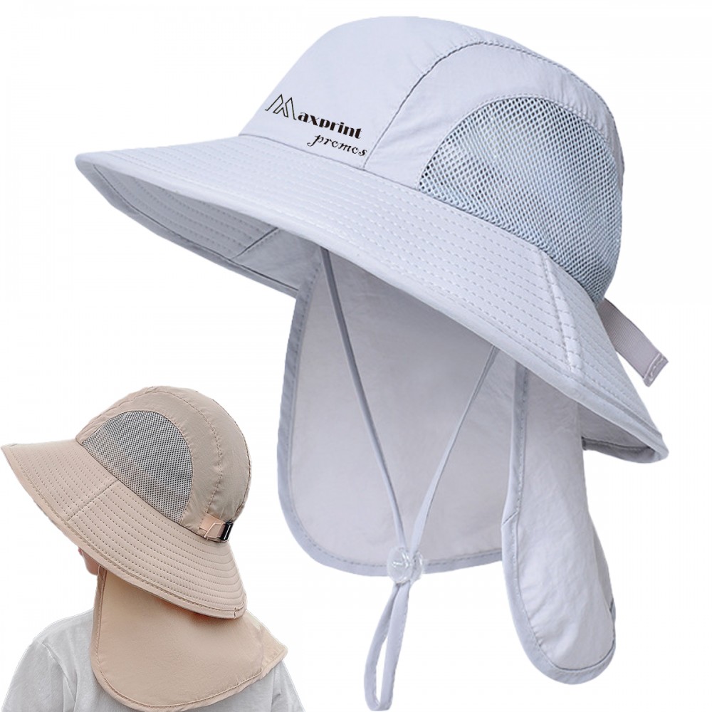 Unisex Kids Sun Bucket Hat with Neck Flap