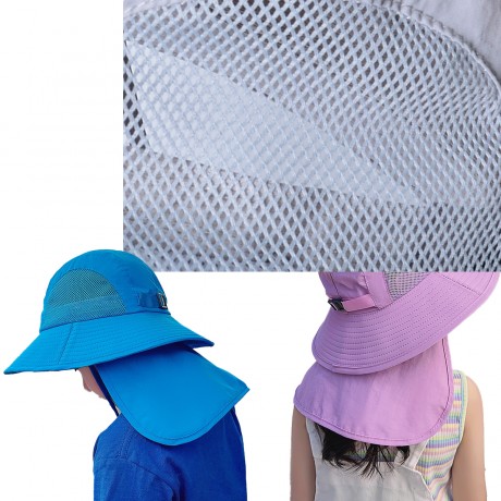 Unisex Kids Sun Bucket Hat with Neck Flap