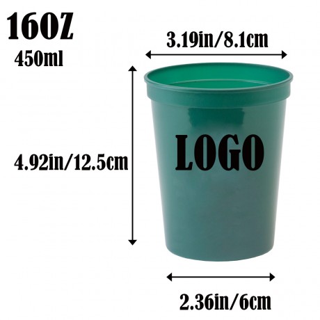 16 oz. Smooth Wall Plastic Stadium Cup