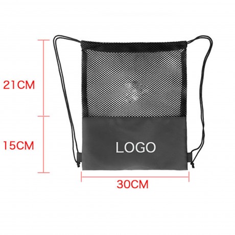 Patchwork Mesh Drawstring Backpack Bag