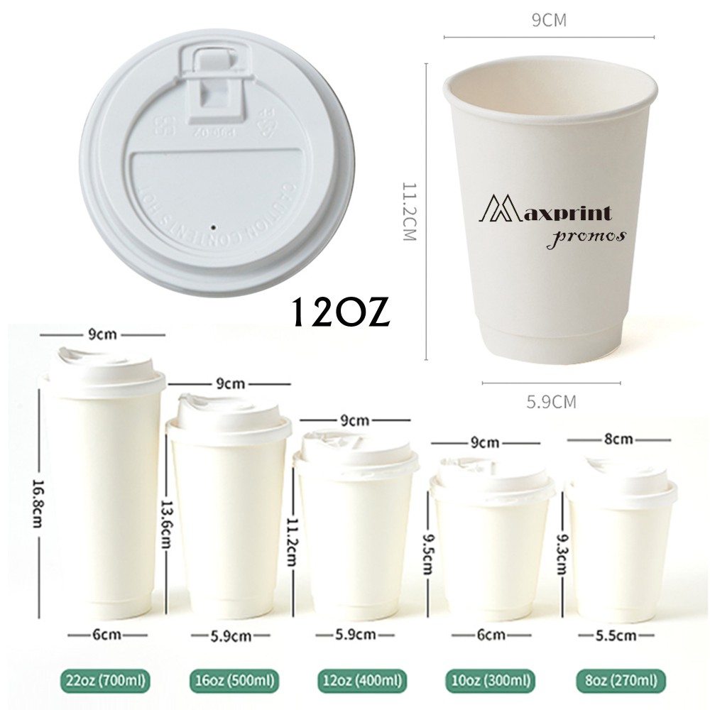 12OZ Double-Wall Paper Cup With Lid