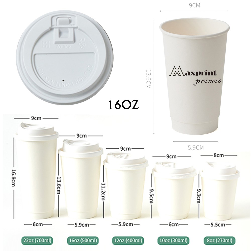 16OZ Double-Wall Paper Cup with Lid