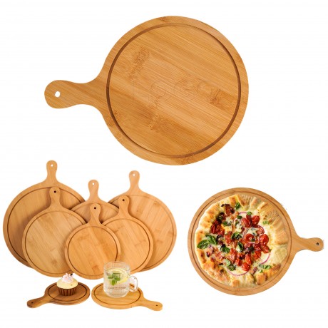 Natural Wood 7-Inch Pizza Plate