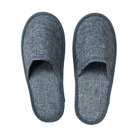 Custom Closed Toe Disposable Linen Hotel Slipper