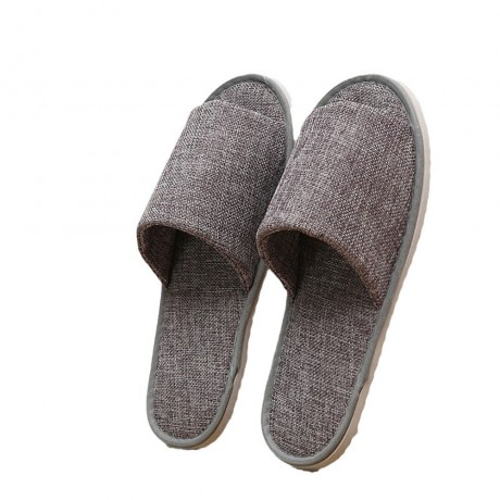 Custom Closed Toe Disposable Linen Hotel Slipper