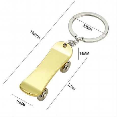 Metal Skateboard Keychain Pendant