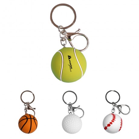 PVC Soft Rubber Ball Keychain