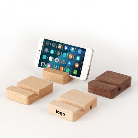 Wooden Dual-Slot Phone Stand