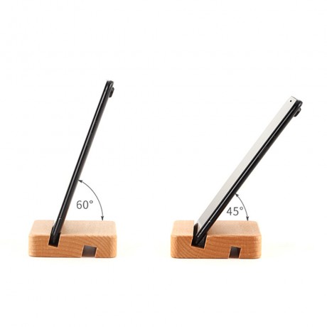 Wooden Dual-Slot Phone Stand