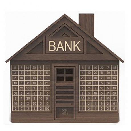 Wooden House-Shaped Piggy Bank