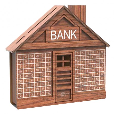 Wooden House-Shaped Piggy Bank