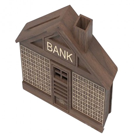 Wooden House-Shaped Piggy Bank