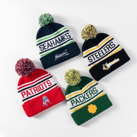 Rugby-Style Winter Woolen Knit Cap