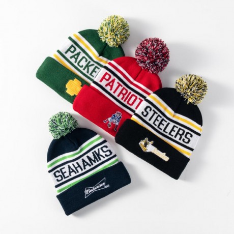 Rugby-Style Winter Woolen Knit Cap