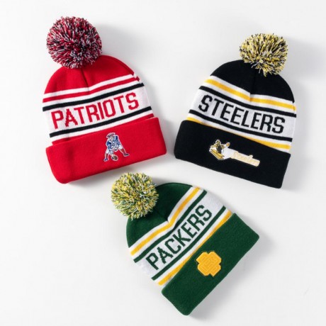 Rugby-Style Winter Woolen Knit Cap