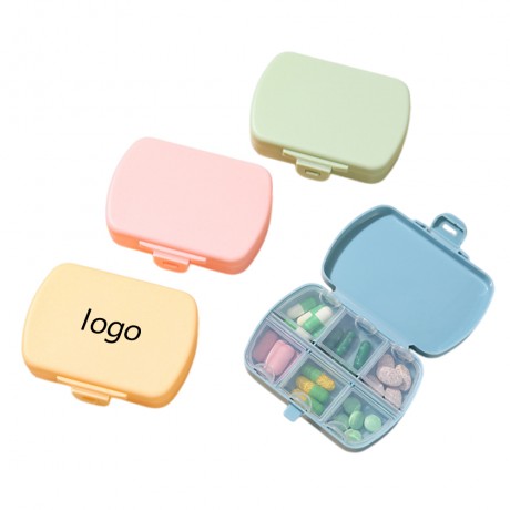 Small Plastic 6-Compartment Pill Case