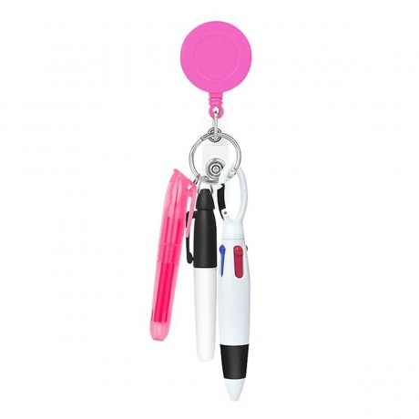 Mini Nurse Ballpoint Pen Badge Clip Highlighter Marker Set