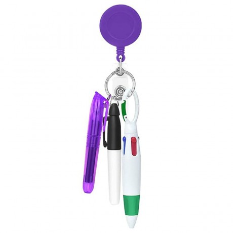 Mini Nurse Ballpoint Pen Badge Clip Highlighter Marker Set