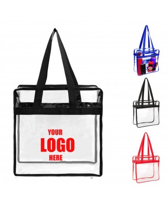 PVC Clear Stadium Zipper Tote