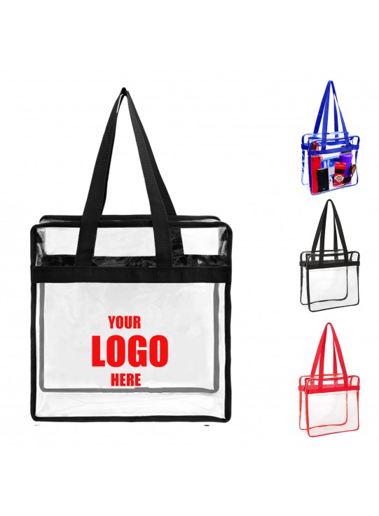 PVC Clear Stadium Zipper Tote