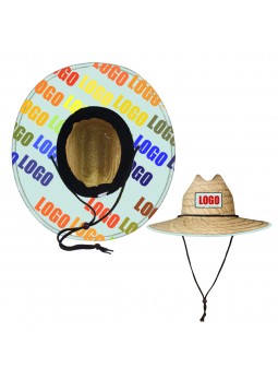 Lifeguard Hollow Straw Hat With Custom Patch