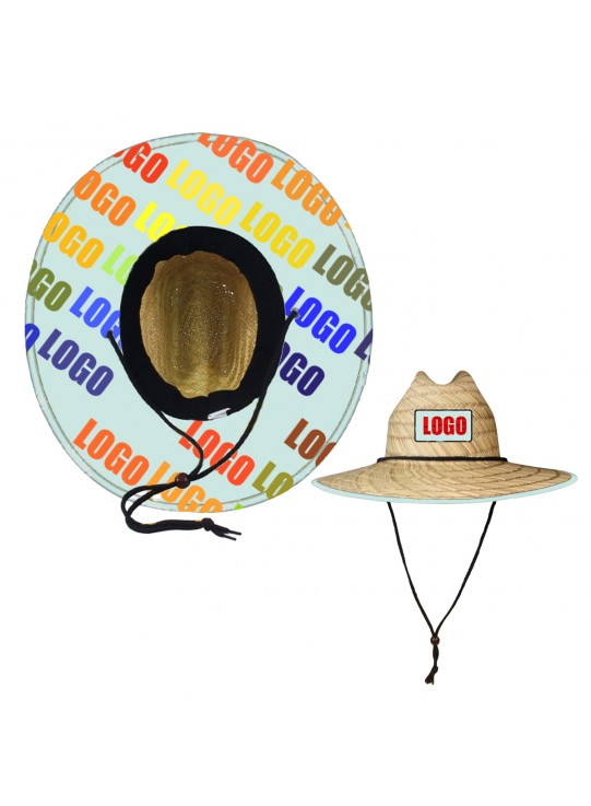 Lifeguard Hollow Straw Hat With Custom Patch