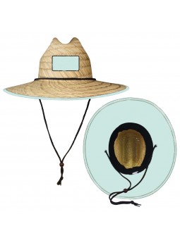 Lifeguard Hollow Straw Hat With Custom Patch