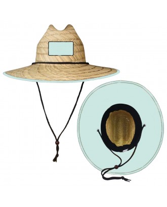 Lifeguard Hollow Straw Hat With Custom Patch