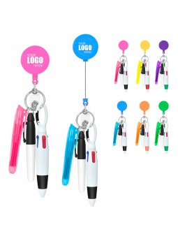 Mini Nurse Ballpoint Pen Badge Clip Highlighter Marker Set