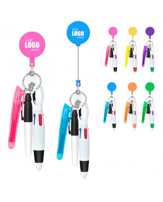 Mini Nurse Ballpoint Pen Badge Clip Highlighter Marker Set