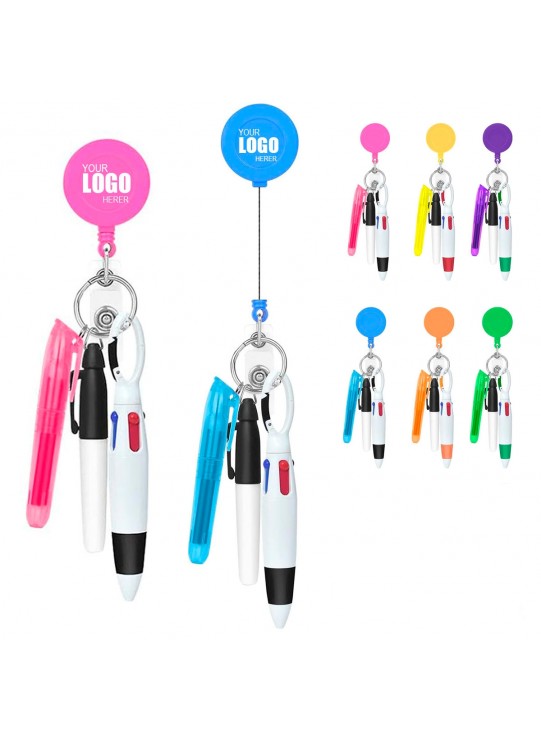 Mini Nurse Ballpoint Pen Badge Clip Highlighter Marker Set