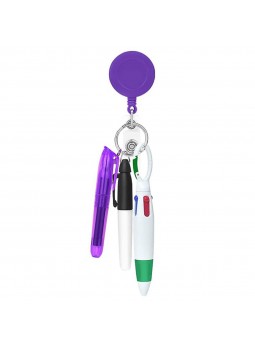 Mini Nurse Ballpoint Pen Badge Clip Highlighter Marker Set
