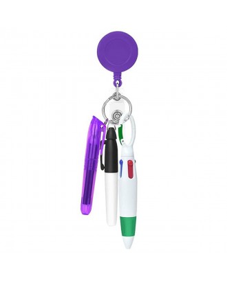 Mini Nurse Ballpoint Pen Badge Clip Highlighter Marker Set