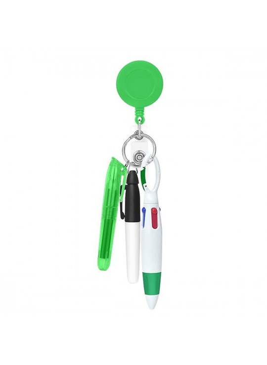 Mini Nurse Ballpoint Pen Badge Clip Highlighter Marker Set