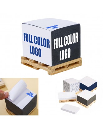 Note Pad With Wood Pallet Cube