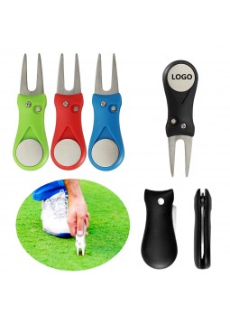 Custom Golf Divot Repair Fork With Ball Marker