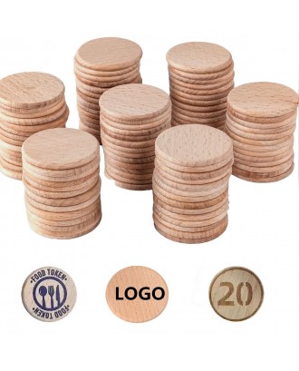 Wooden Poker Chips – 1.5" Diameter Game Tokens