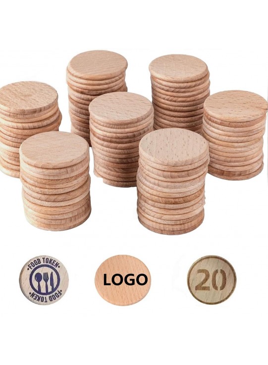 Wooden Poker Chips – 1.5" Diameter Game Tokens