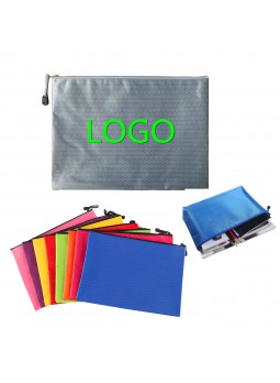 A5 Oxford Cloth Document Bag with Zipper/Pencil Pouch
