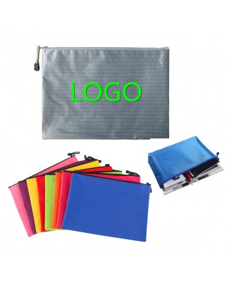 A5 Oxford Cloth Document Bag with Zipper/Pencil Pouch