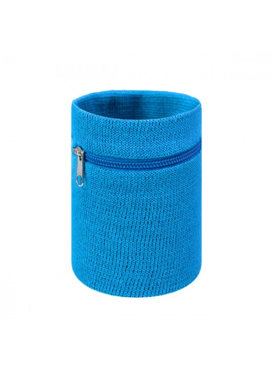 Cotton Sport Wristband With Zipper Pocket