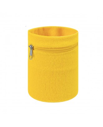 Cotton Sport Wristband With Zipper Pocket