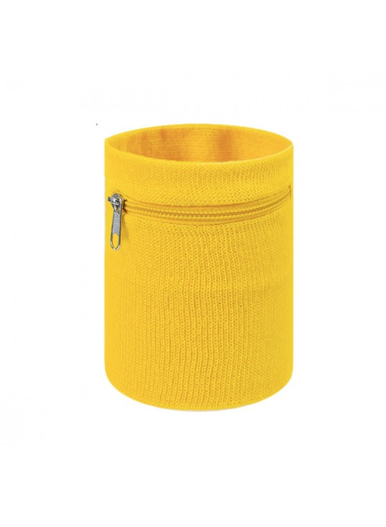 Cotton Sport Wristband With Zipper Pocket