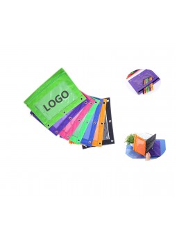 3 Ring Binder Oxford Zipper Pencil Pouch With PVC Window