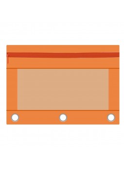 3 Ring Binder Oxford Zipper Pencil Pouch With PVC Window