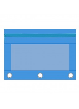 3 Ring Binder Oxford Zipper Pencil Pouch With PVC Window